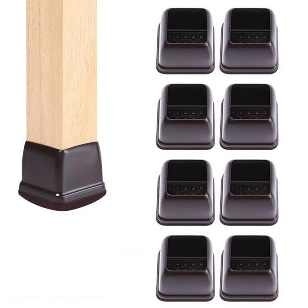 (Tan) 8Pcs Square Chair Leg Covers For 28-35Mm Furniture Feet Protectors Noise Reducing Anti-Slip Wear-Resistant 6914276525591