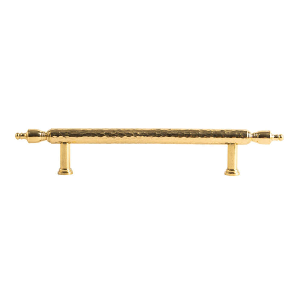 (Gold) Brass French Cabinet Handles 128Mm Hole Center 6168 Hammered Pattern Wardrobe Drawer Pulls 6914273758381