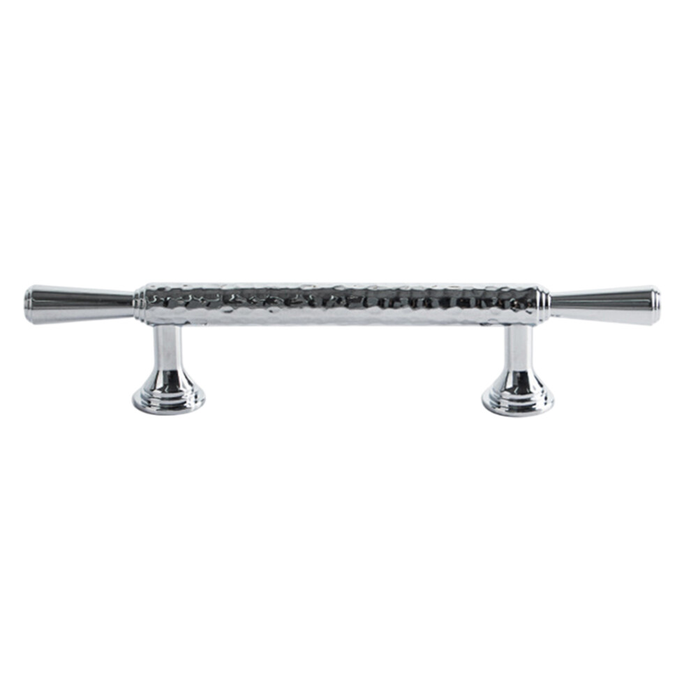 (Bright Chrome) Brass French Cabinet Handles 9074 Hammered Texture 96Mm Hole Center Wardrobe Drawer Pulls 6914272284669