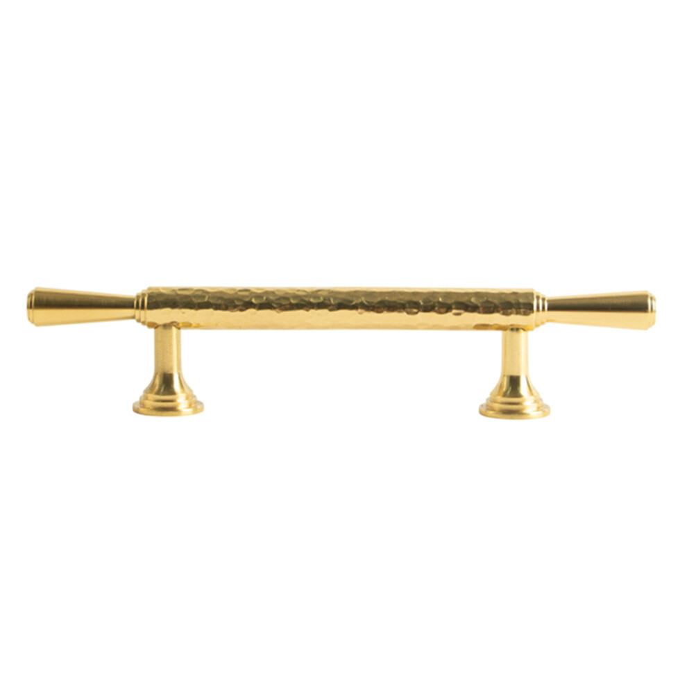 (Gold) Brass French Cabinet Handles 9074 Hammered Texture 96Mm Hole Center Wardrobe Drawer Pulls 6914274110263