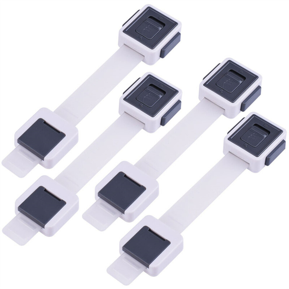 (Grey) 4Pcs Child Safety Adjustable Drawer Latches Cabinet Locks Furniture Childproofing Lock Grey