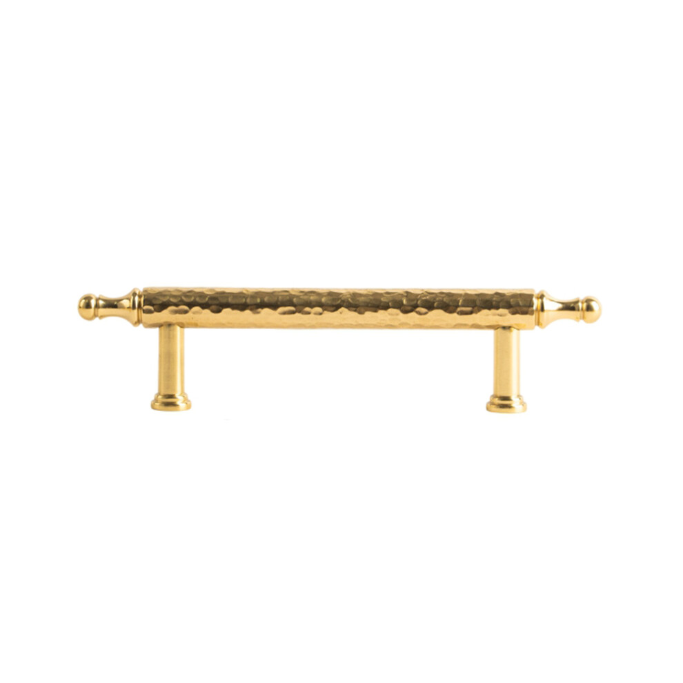 (Gold) Brass French Cabinet Pull,96Mm Hole Center 6167 Hammered Texture Wardrobe Drawer Handle 6914274124703