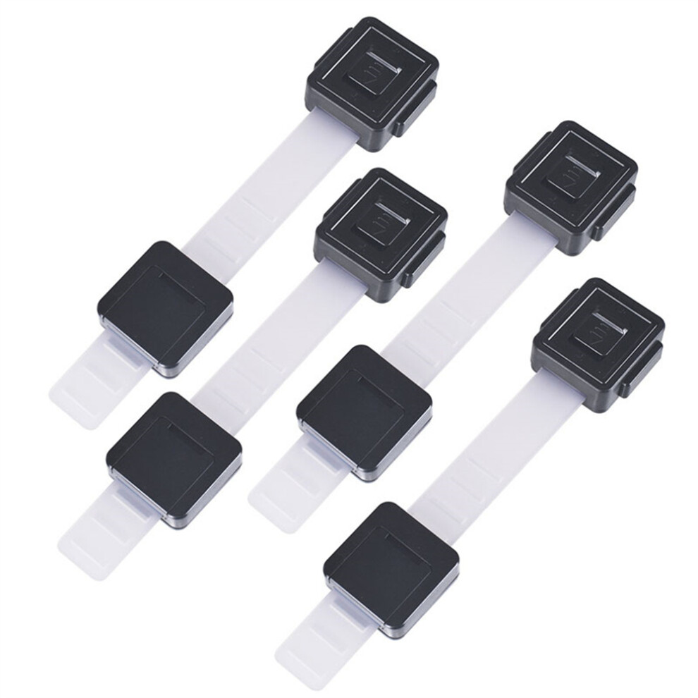 (Black) 4Pcs Child Safety Adjustable Drawer Latches Cabinet Locks Furniture Childproofing Lock Black