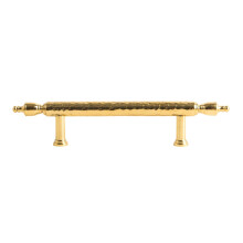 (Gold) Brass French Cabinet Handles 96mm Hole Centers 6168 Hammered Textured Wardrobe Pulls Drawer Pulls