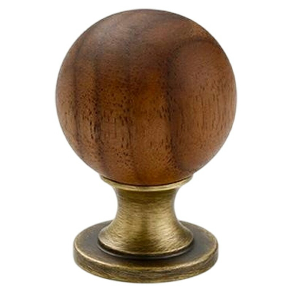 (Bronze Color) 8187 30mm Diameter Walnut Wood Brass Cabinet Door Handle Round Ball Drawer Wardrobe Pull Knob-image-OPC-PJS6WP5-NEW