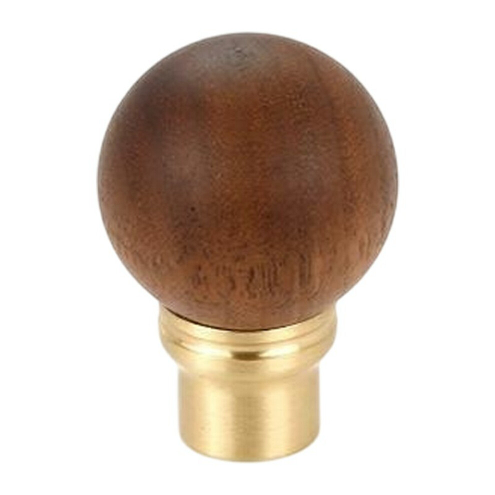 (Gold) 8191 25Mm Diameter Walnut Wood Cabinet Knob Brass Round Ball Drawer Pull Handle French Luxury Vintage Style For Wardrobe/Dresser 6914277857578