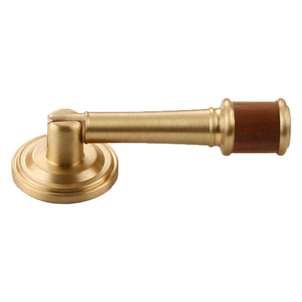 (Copper Color) 8164 Vintage Walnut Wood Brass Cabinet Door Handle Nordic Furniture Drawer Cupboard Pull Handle 6914276835805