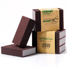 (Brown) 3Pcs Kitchen Cleaning Sponge Silicon Carbide Rust Removal Scrubber Block for Pots Pans Sinks Tiles