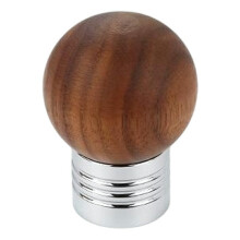 (Silver) 8188 30mm Diameter Walnut Wood Cabinet Drawer Knobs Brass Round Ball Pulls Vintage French Luxury Style Furniture Hardware