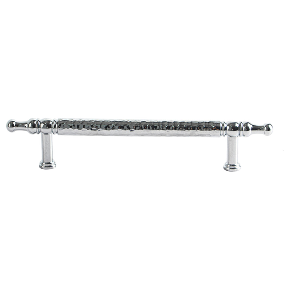 (Bright Chrome) Brass French Cabinet Handles 128Mm Hole Center 6169 Hammered Texture Wardrobe Drawer Pulls 6914278612114