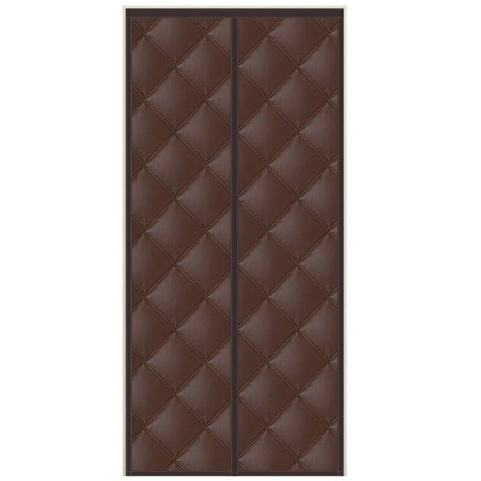(Coffee) 100 X 210Cm Windproof Auto Closing Magnetic Door Curtain Center Opening Winter Thermal Insulated Doorway Screen 6914274387467