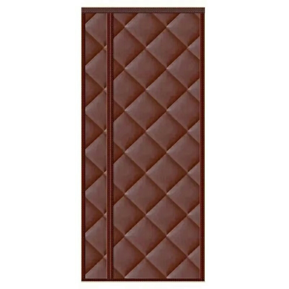 (Coffee) 90 X 200Cm Side Opening Magnetic Thermal Door Curtain Oxford Fabric Self Adhesive Windproof Doorway Screen 6914277982362