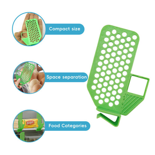(White) Refrigerator Organizer Divider Multi-Function Storage Partition Clip-on Space Saving Fridge Dividing Board 1