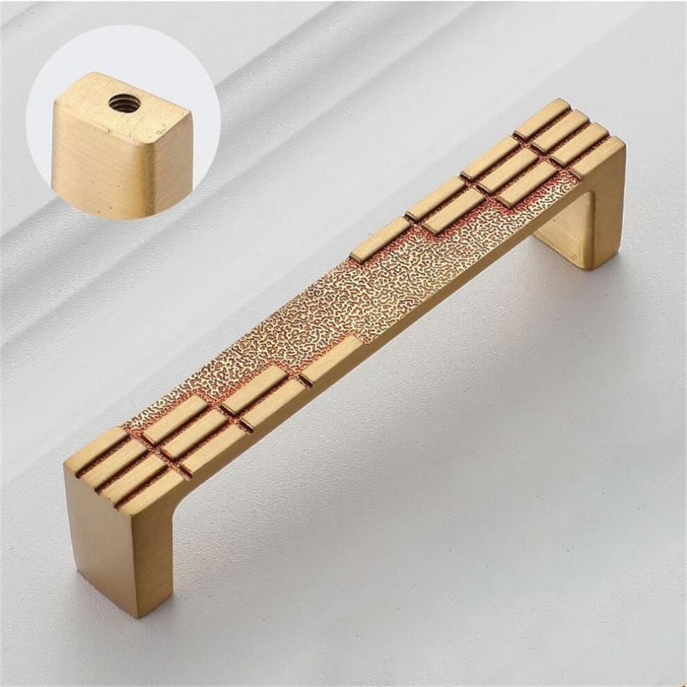 (Gold) New Chinese Style Brass Drawer Pull 96Mm Hole Centers C-Shaped Handle For Cabinet Wardrobe Cupboard 6914276942497