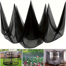 (Black) 3 x 6m Outdoor Garden Mosquito Net Insect Barrier Vegetable Tent Plant Protective Cover for Patio/Yard/Greenhouse