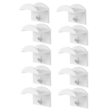 (White) 10Pcs Adhesive Hat Hook for Baseball Cap Plastic Minimalist Wall Mount Holder Hanger Rack