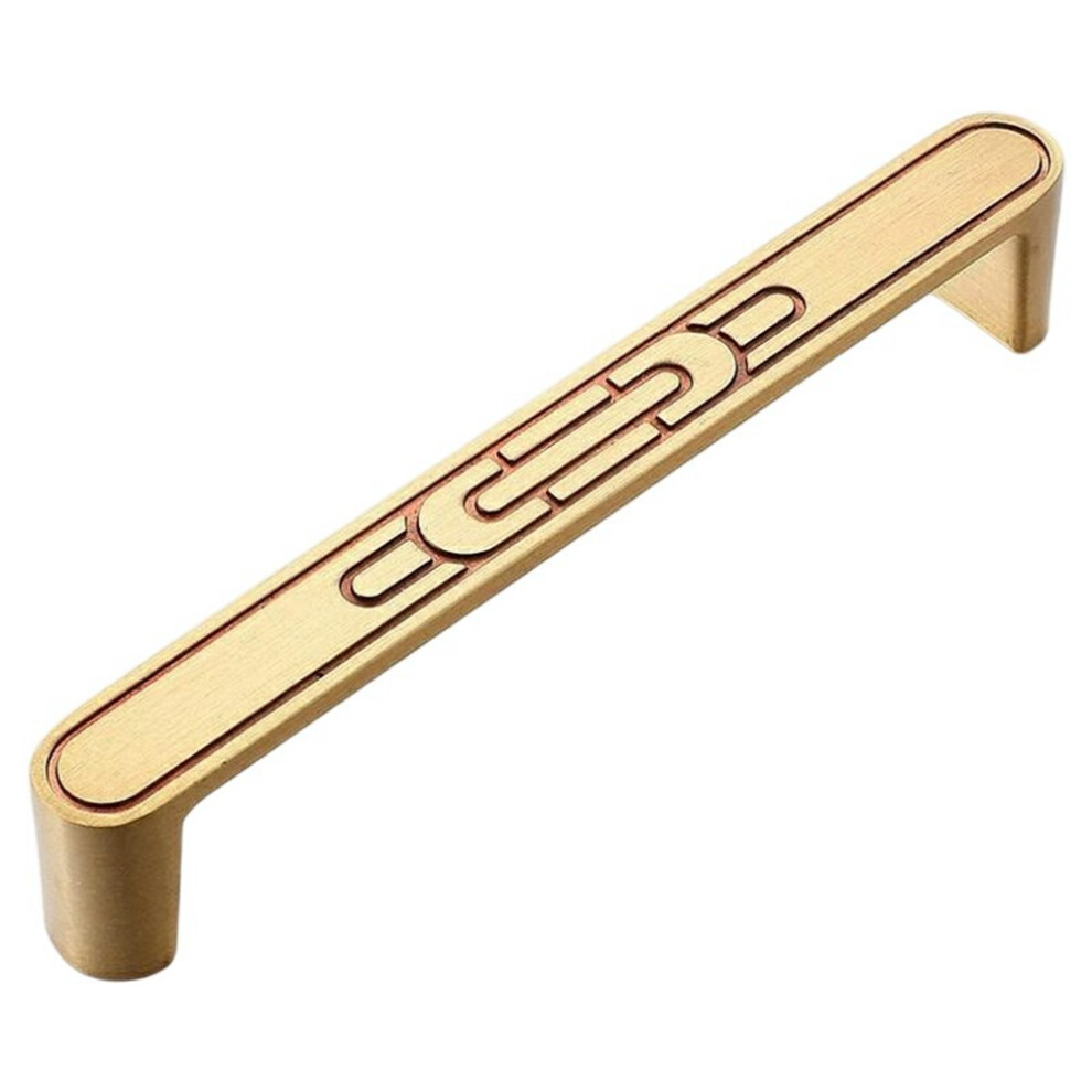 (Gold) New Chinese-Style Brass Cabinet Drawer Pull Handles,128Mm Hole Center For Wardrobe Furniture Hardware 6914272506488