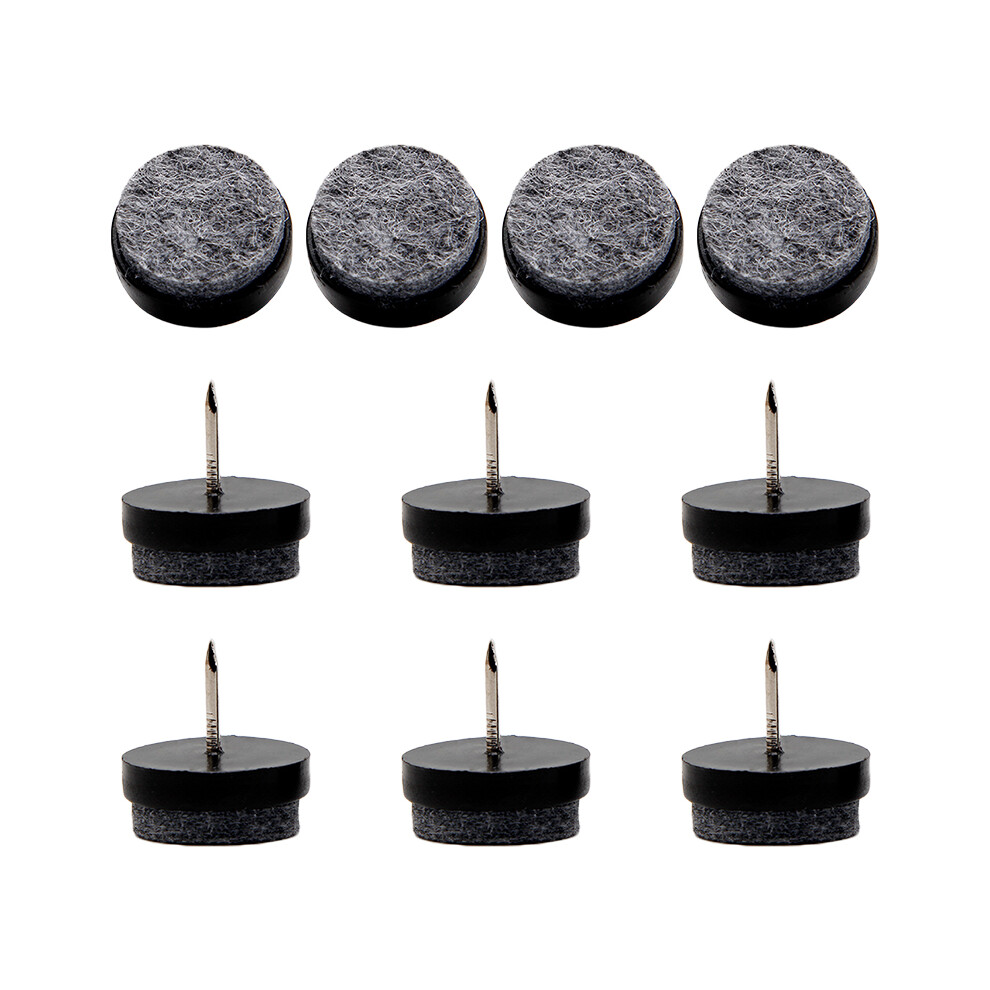 (Black) 10Pcs/Set 17mm Felt Foot Pad Skid Glide Nail Protector Furniture Chair Table Leg Mat-image-OPC-PJS6XNJ-NEW