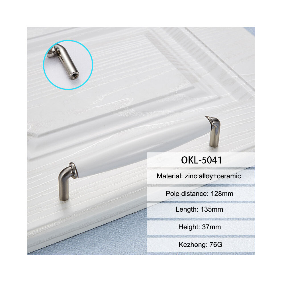 (D) Zinc Alloy+Ceramic Door Pull Handle Cabinet Drawer Wardrobe Cupboard Furniture Handle Knob 6914274937419