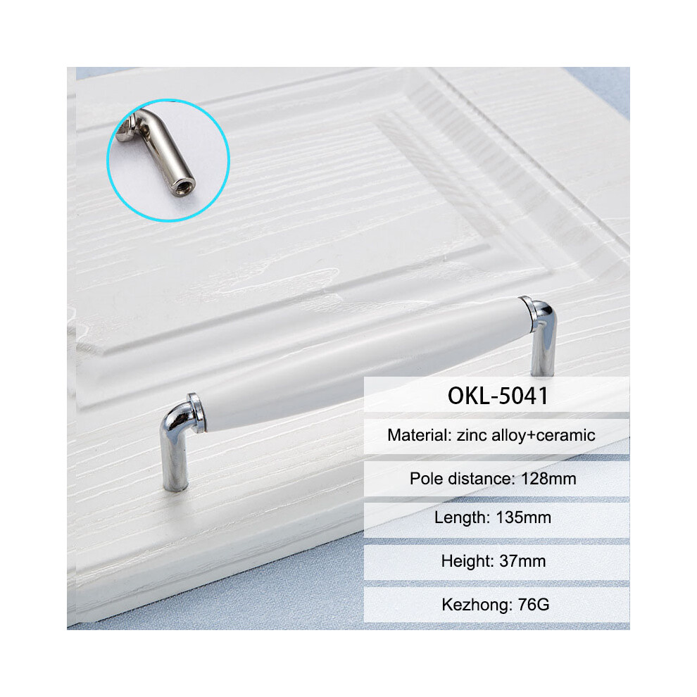 (B) Zinc Alloy+Ceramic Door Pull Handle Cabinet Drawer Wardrobe Cupboard Furniture Handle Knob 6914271924535