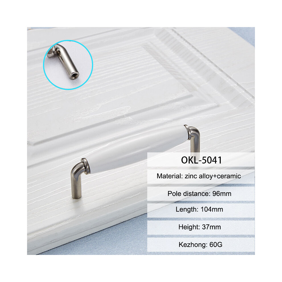 (C) Zinc Alloy+Ceramic Door Pull Handle Cabinet Drawer Wardrobe Cupboard Furniture Handle Knob 6914274066829