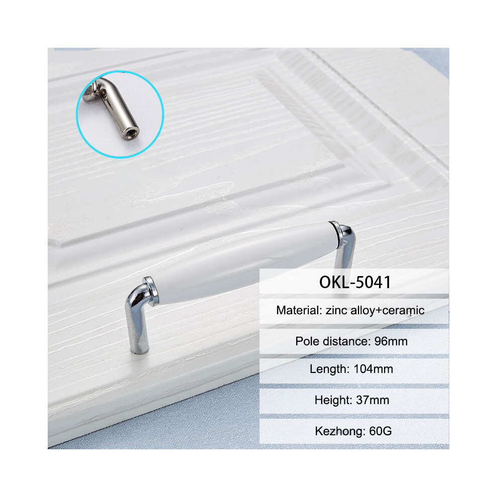 (A) Zinc Alloy+Ceramic Door Pull Handle Cabinet Drawer Wardrobe Cupboard Furniture Handle Knob 6914277983802