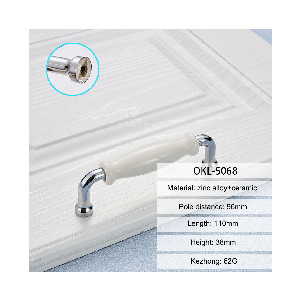 (E) Zinc Alloy+Ceramic Door Pull Handle Cabinet Drawer Wardrobe Cupboard Furniture Handle Knob 6914277567286