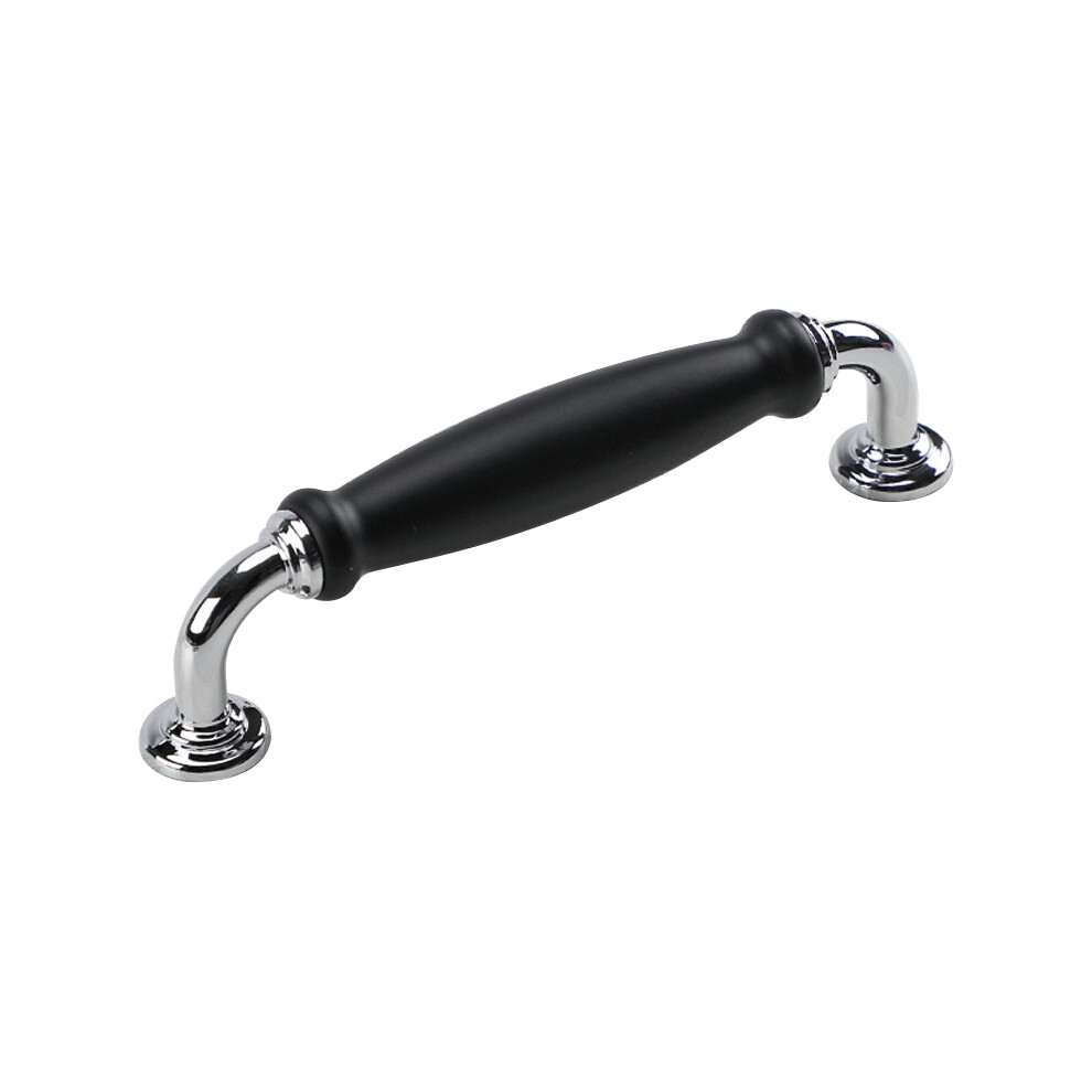 (Chrome/Black) Metal Cabinet Pulls Handles With 22Mm Screw,128 Hole Distance,Aluminum Alloy Wardrobe Drawer Pulls 6914278403323