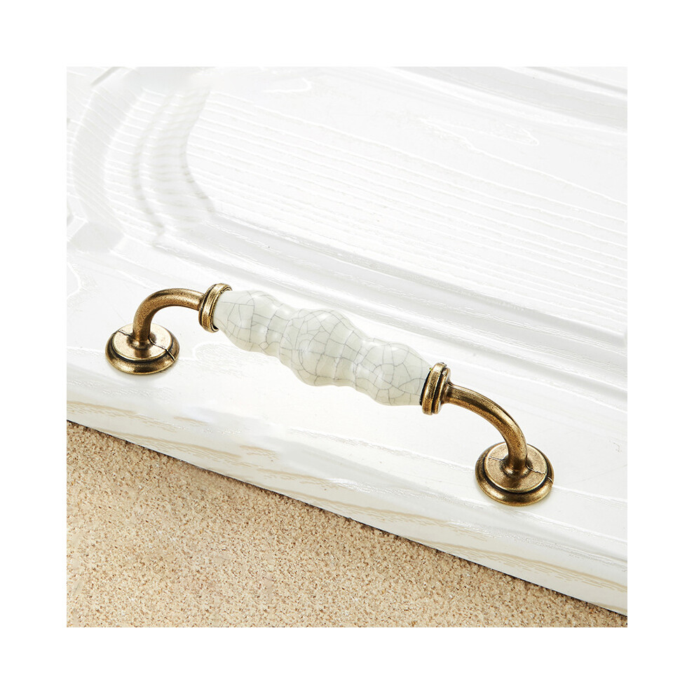 (D) Zinc Alloy Ceramic Crack Furniture Pull Handle Cabinet Drawer Wardrobe Door Handle,22Mm Screw 6914278887598