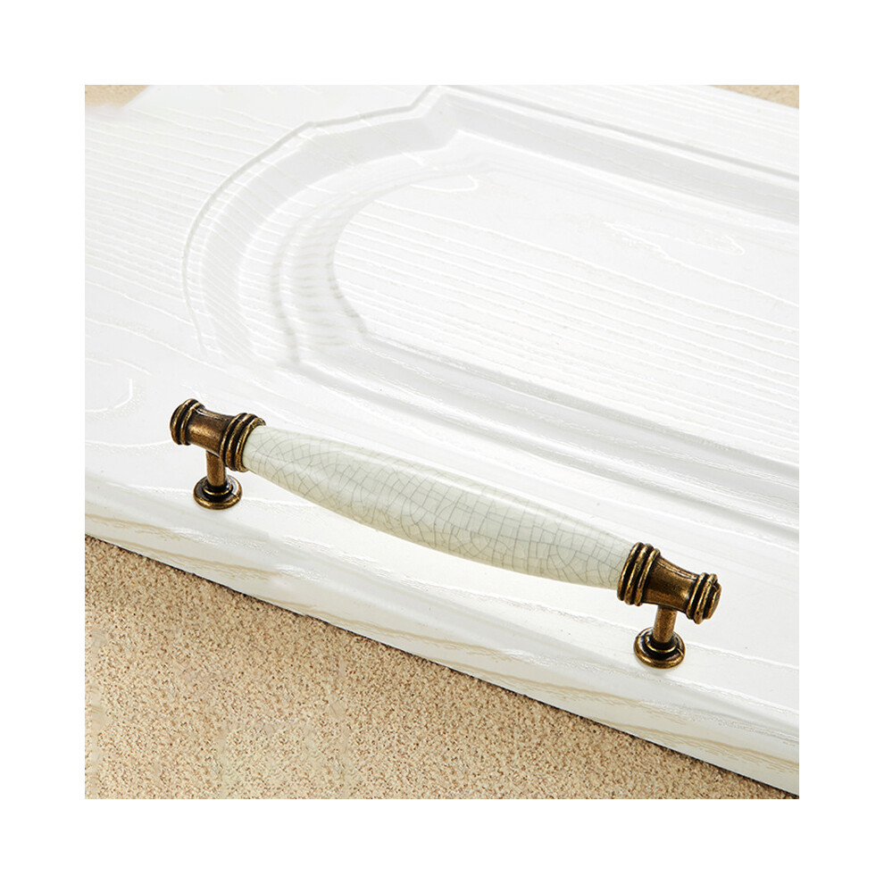 (A) Zinc Alloy Ceramic Crack Furniture Pull Handle Cabinet Drawer Wardrobe Door Handle,22Mm Screw 6914272608496