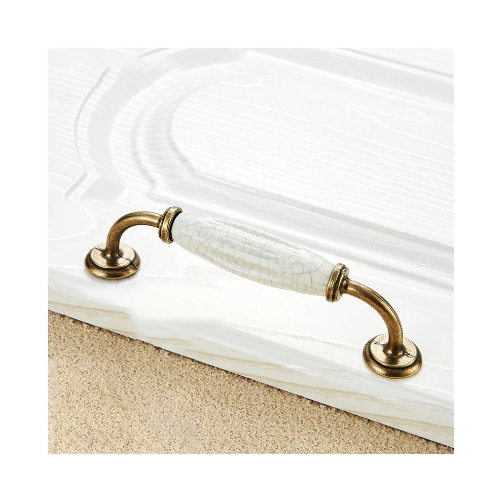 (C) Zinc Alloy Ceramic Crack Furniture Pull Handle Cabinet Drawer Wardrobe Door Handle,22Mm Screw 6914276759361