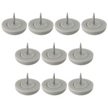 (Grey) 10Pcs PVC Plastic Furniture Feet Nails Protector Ground Chair Leg Floor Nail Anti-skid Sofa Table Bottom Pad