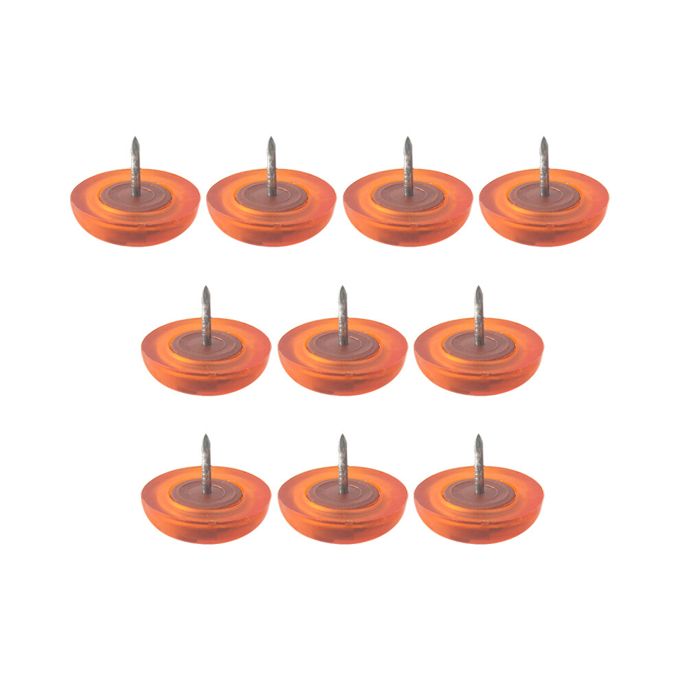(Orange) 10Pcs Pvc Plastic Furniture Feet Nails Protector Ground Chair Leg Floor Nail Anti-Skid Sofa Table Bottom Pad 6914270008595
