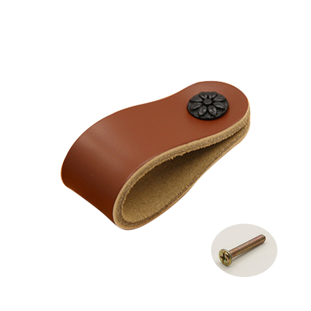 (A) 22mm Screw Leather Cabinet Pulls Anti-Collision Wardrobe Drawer Handles Pulls-image-OPC-PJS6YCQ-NEW