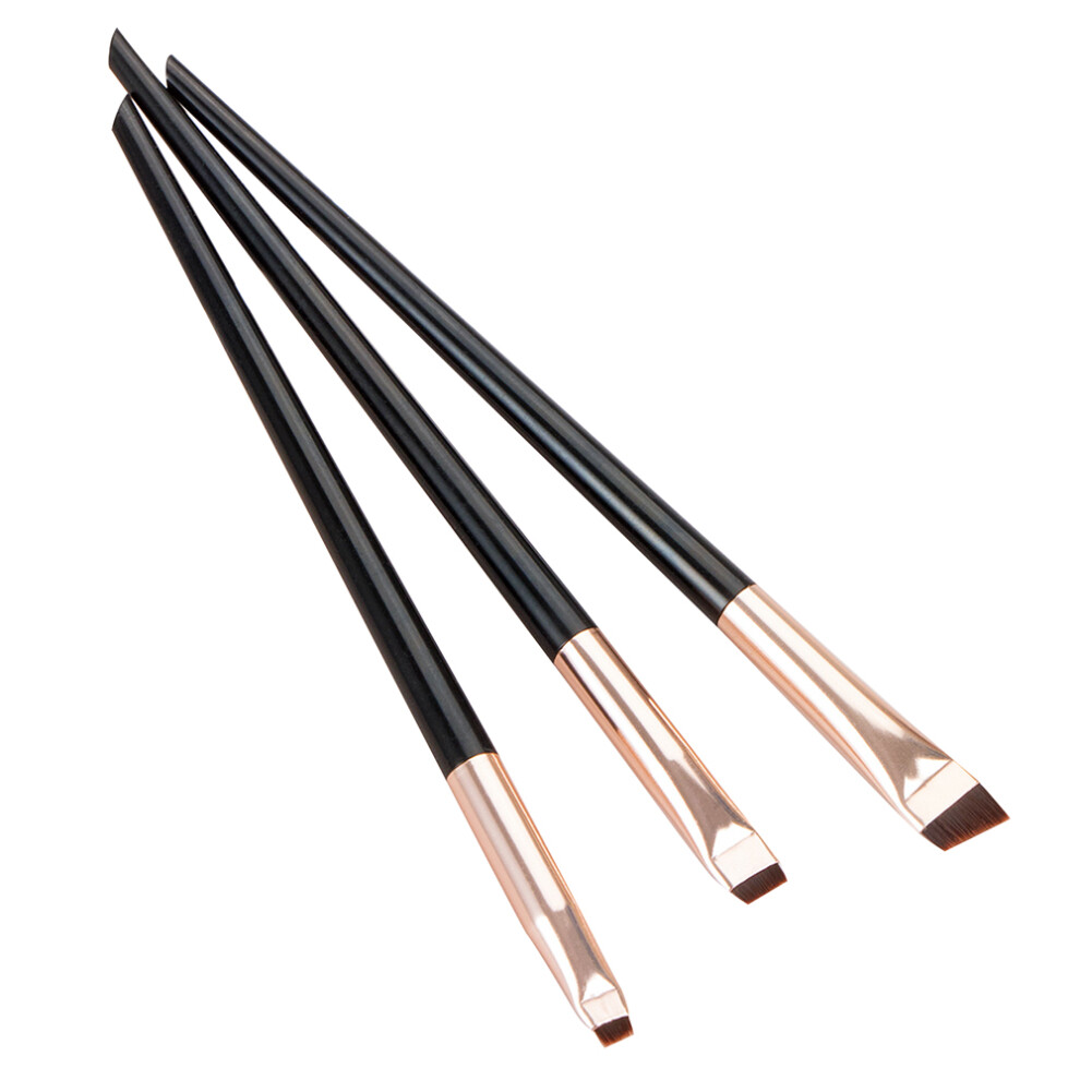 (C) 3Pcs/Set Eye Makeup Brushes Eyeshadow Brush Kit Soft Fiber Eyeliner Eyebrow Makeup Tool