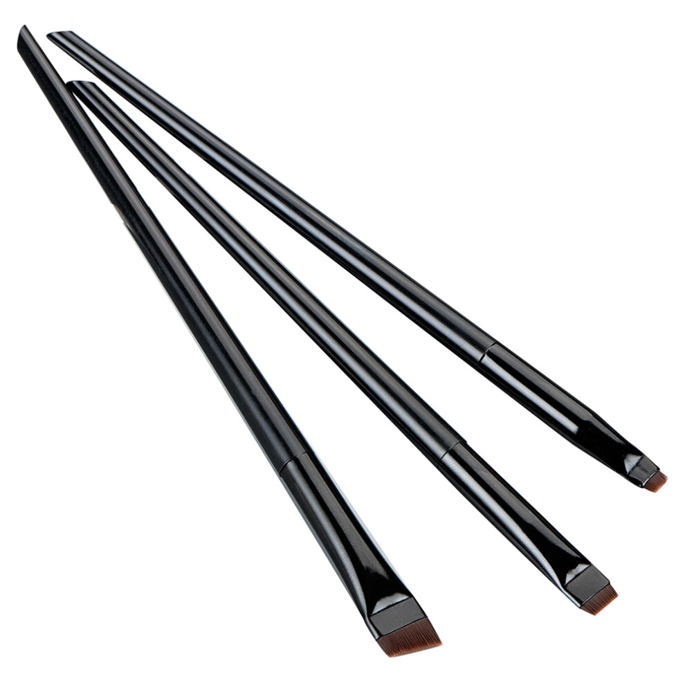 Black (Black) 3Pcs/Set Eye Makeup Brushes Eyeshadow Brush Kit Soft Fiber Eyeliner Eyebrow Makeup Tool
