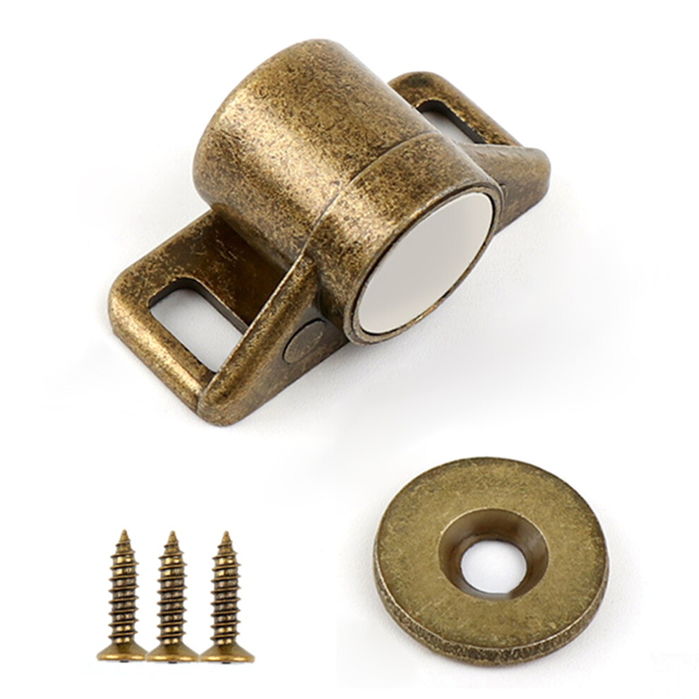 (Green Bronze) Magnet Cabinet Door Catch Zinc Alloy Furniture Door Stopper Hardware With Neodymium Magnet Cabinet Latch For Kitchen Cupboard 6914279016973