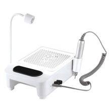 (EU Plug) XZM-102 Multi-function 4-in-1 Nail Drill Machine Dust Collector Salon Nail Kit with LED Desk Lamp