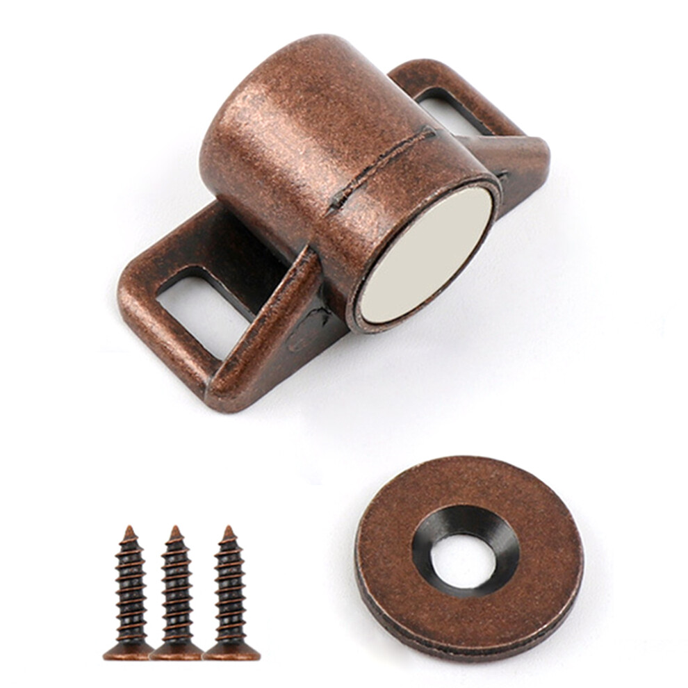 (Red Bronze) Magnet Cabinet Door Catch Zinc Alloy Furniture Door Stopper Hardware With Neodymium Magnet Cabinet Latch For Kitchen Cupboard 6914271659673