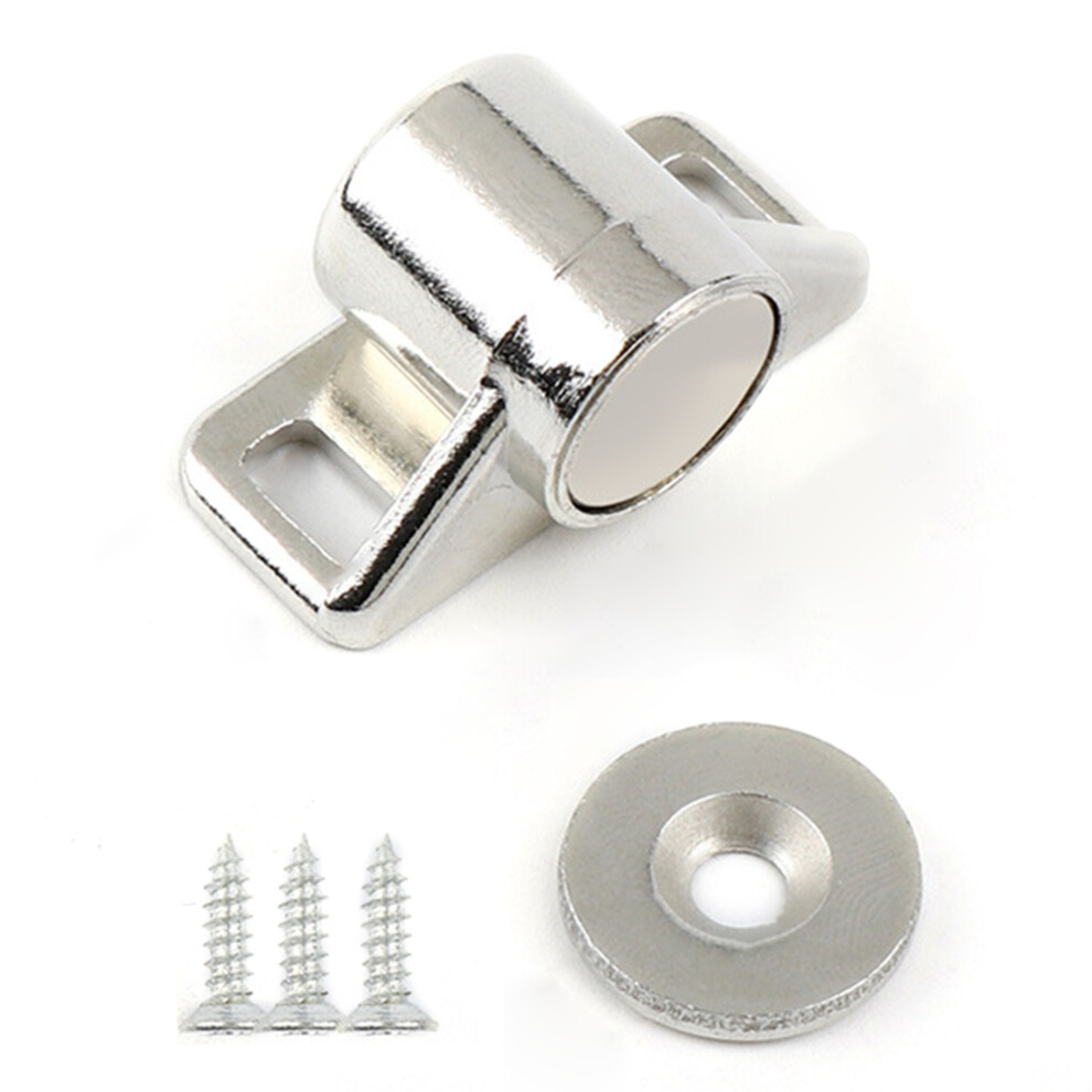 (White) Magnet Cabinet Door Catch Zinc Alloy Furniture Door Stopper Hardware With Neodymium Magnet Cabinet Latch For Kitchen Cupboard 6914273374932