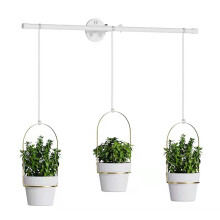(Gold) 001-ZJY-PT3JB ZJY-PT3HB Detachable Wrought Iron Hanging Flower Pots with Plastic Baskets (Set of 3)