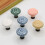 (Grey) Ceramic Cabinet Drawer Door Knob Cupboard Wardrobe Embossed Round Pull Handle with 25mm Screw 8