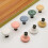 (Grey) Ceramic Cabinet Drawer Door Knob Cupboard Wardrobe Embossed Round Pull Handle with 25mm Screw 4
