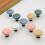 (Grey) Ceramic Cabinet Drawer Door Knob Cupboard Wardrobe Embossed Round Pull Handle with 25mm Screw 6