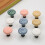 (Grey) Ceramic Cabinet Drawer Door Knob Cupboard Wardrobe Embossed Round Pull Handle with 25mm Screw 5