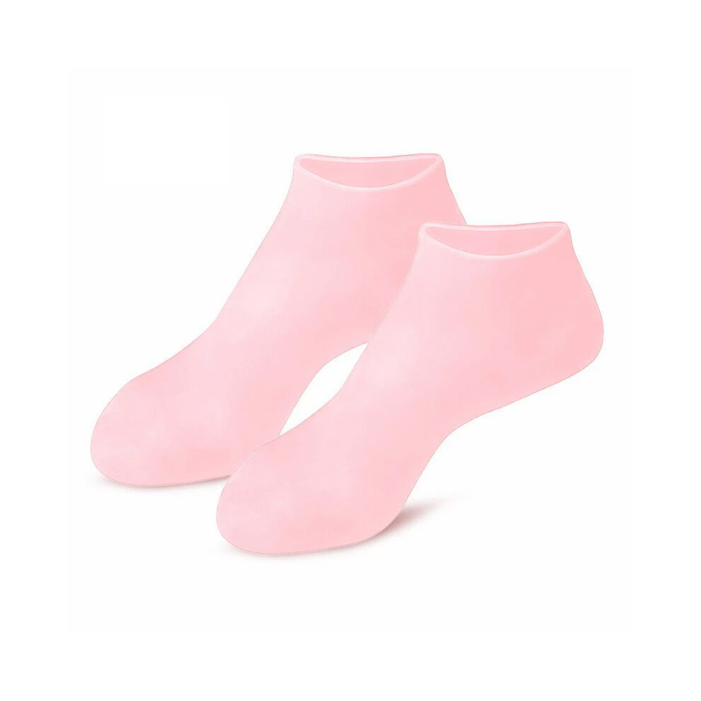 (Pink) 1 Pair Silicone Moisturizing Socks for Dry Cracked Feet Cracked Heels and Softening Rough Skin-image-OPC-PJS6YSN-NEW