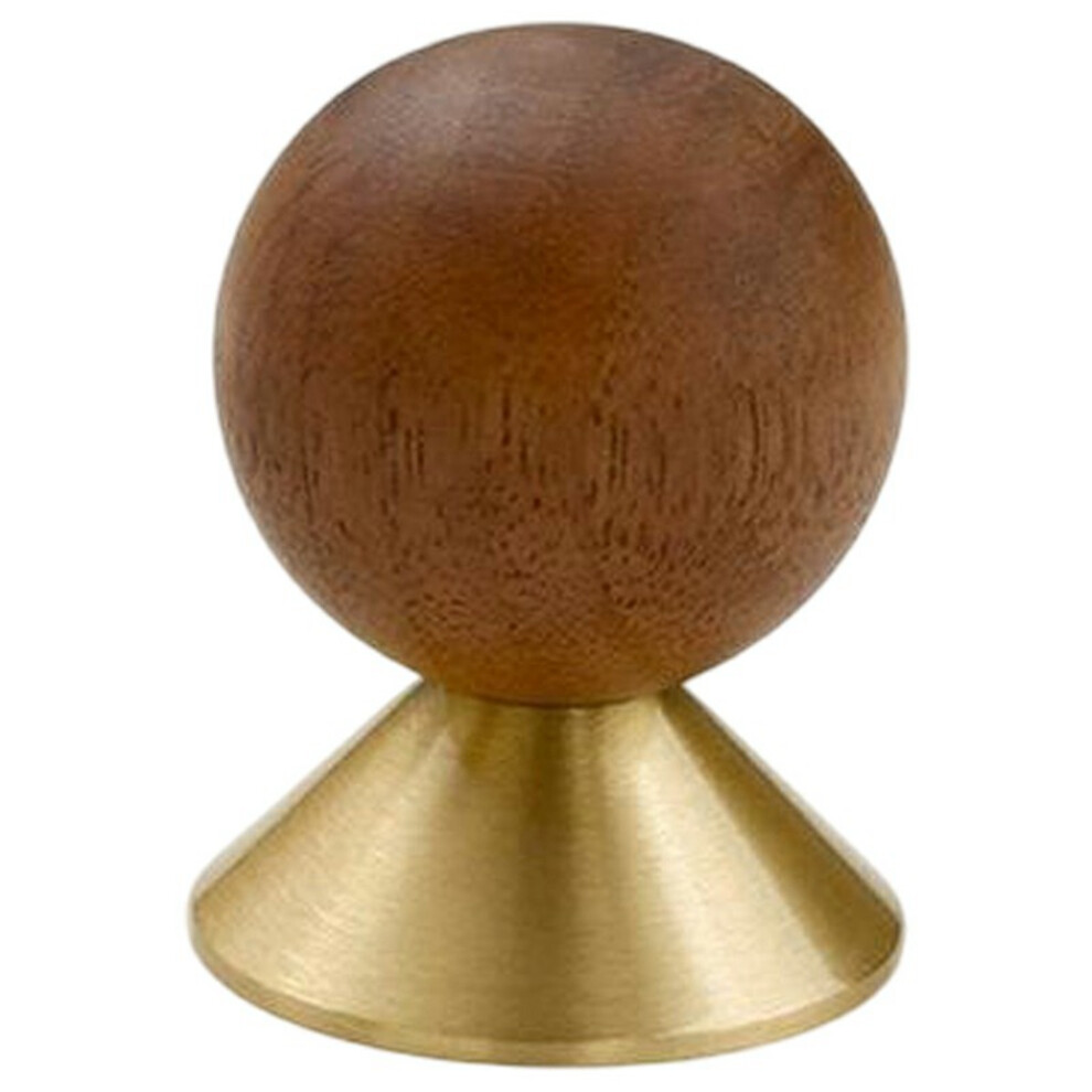 (Copper Color) 8190 30Mm Diameter Round Ball Drawer Pull Knob Walnut Wood Brass Cabinet Wardrobe Door Handle 6914275343233