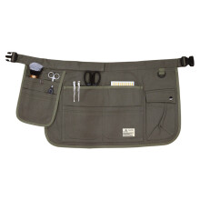 (Army Green) Multi Pockets Cosmetics Gardening Tools Storage Short Apron Waist Buckle Canvas Work Apron