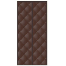 (Coffee) 90 x 200cm Windproof Auto Closing Magnetic Door Curtain Center Opening Winter Thermal Insulated Doorway Screen