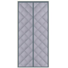 (Grey) 90 x 200cm Windproof Auto Closing Magnetic Door Curtain Center Opening Winter Thermal Insulated Doorway Screen